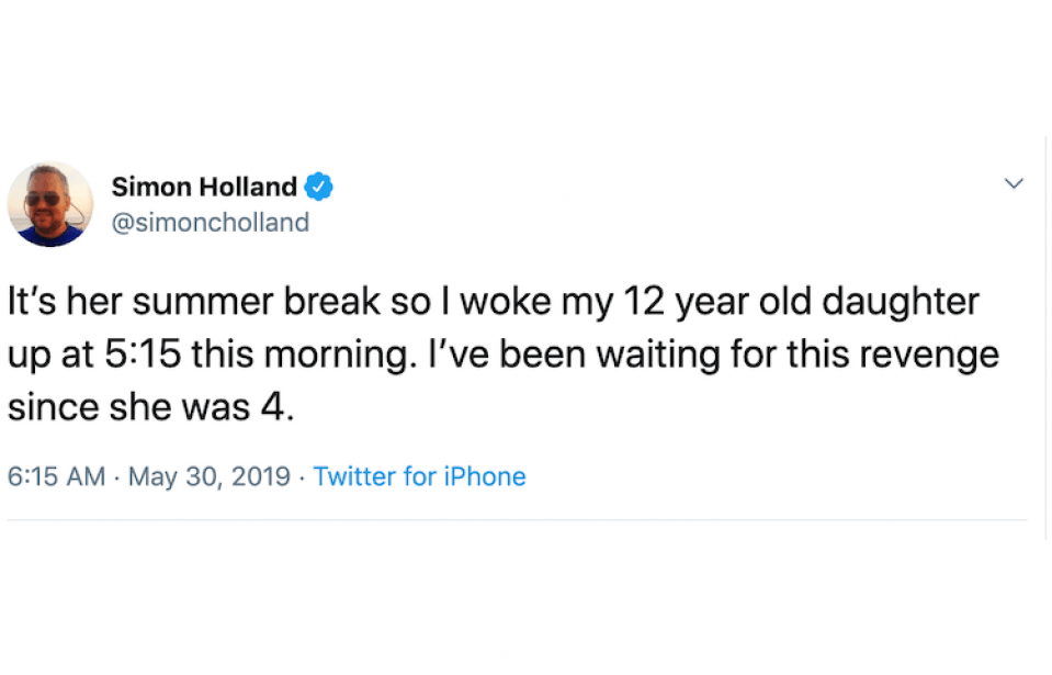 Simon Holland Parenting Tweets