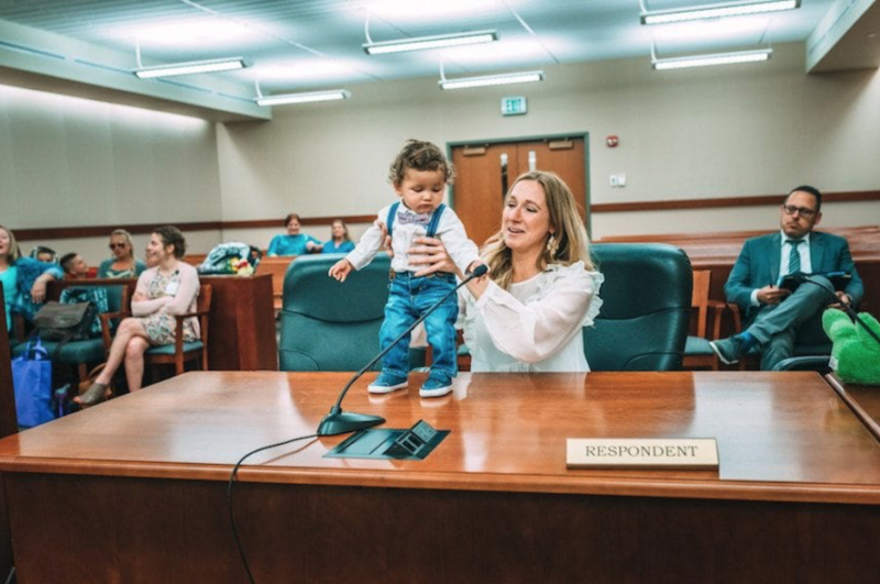 Katie Price and son in court