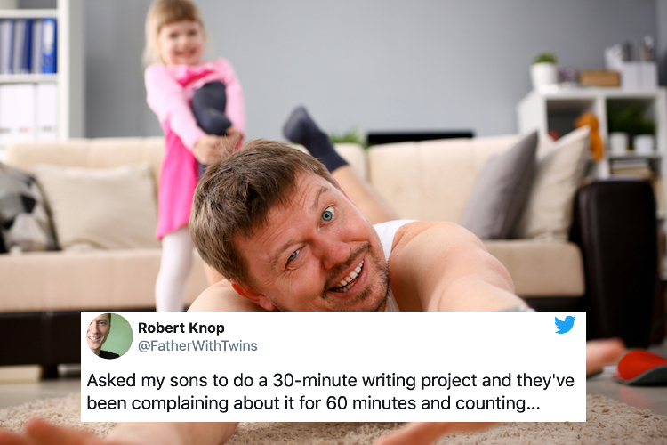 25 Funny Parenting Tweets by @FatherWithTwins: 'Try Not To Be Too Upset When Your Kids Do the Bare Minimum and Expect Kudos'