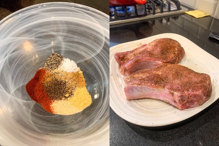 Ayesha Curry’s Easy Pork Chops Recipe Spice Mix Steps