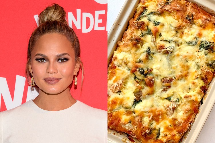 Chrissy Teigen’s Everything Bagel Cream Cheese Breakfast Bake