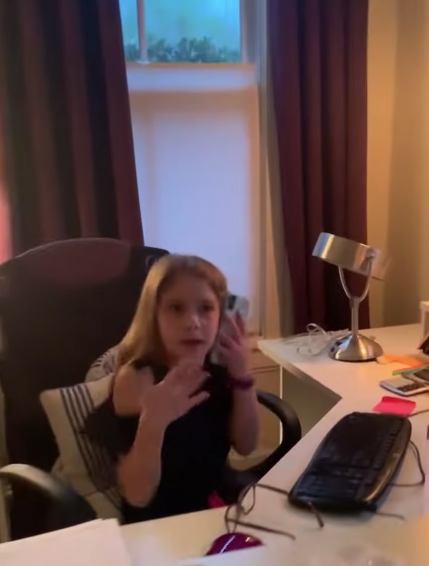 8-Year-Old Impersonates Mom Working From Home, Goes Viral