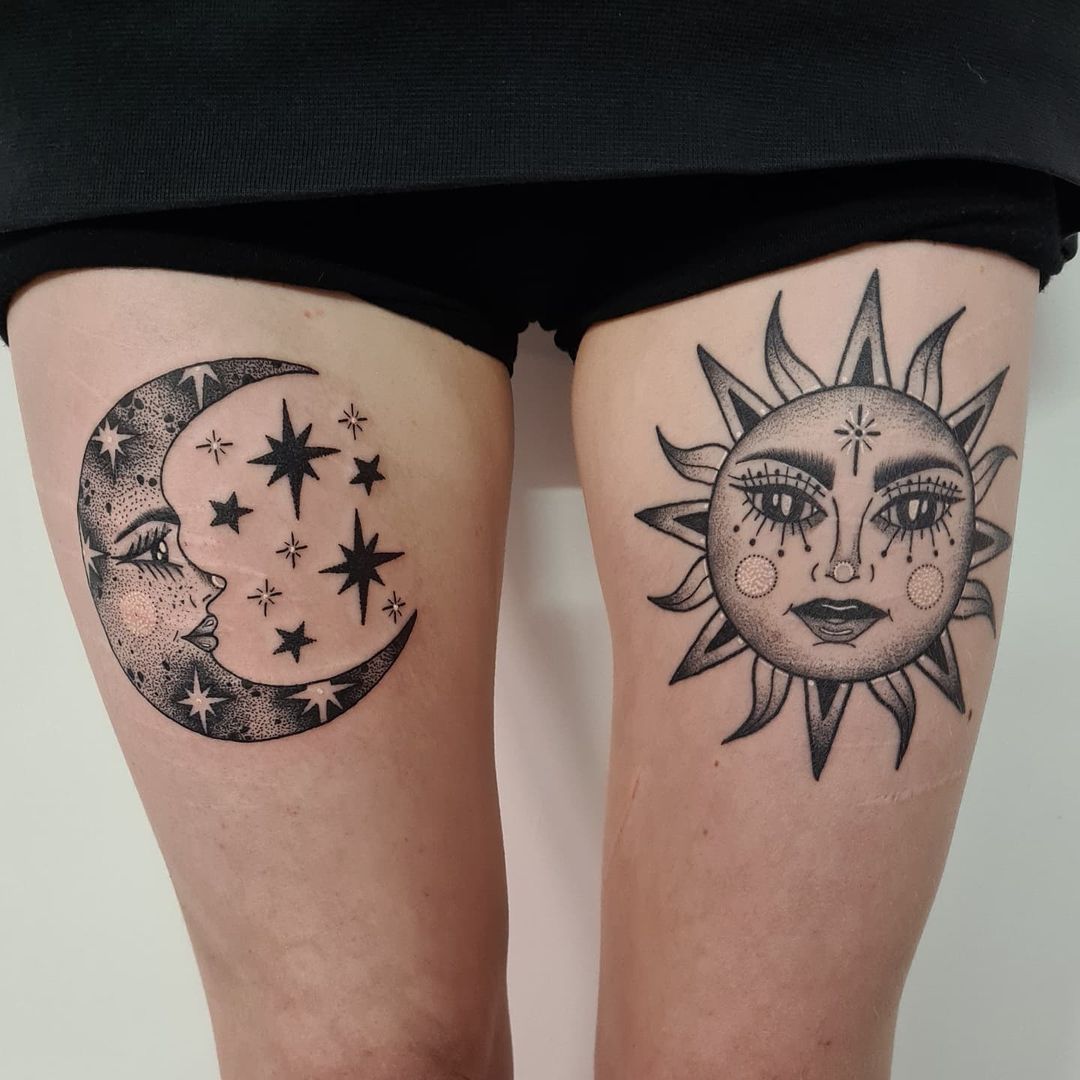 Sun and Moon Tattoo Ideas