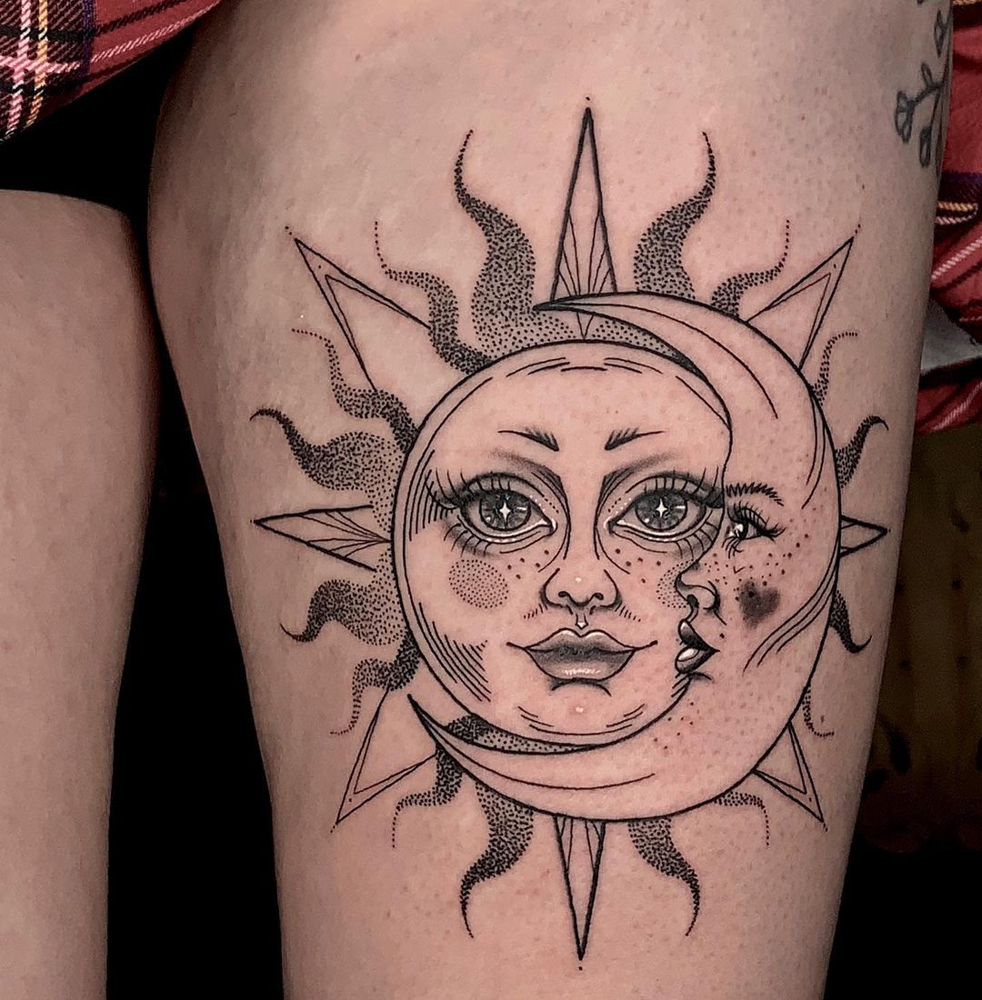 Sun and Moon Tattoo Ideas