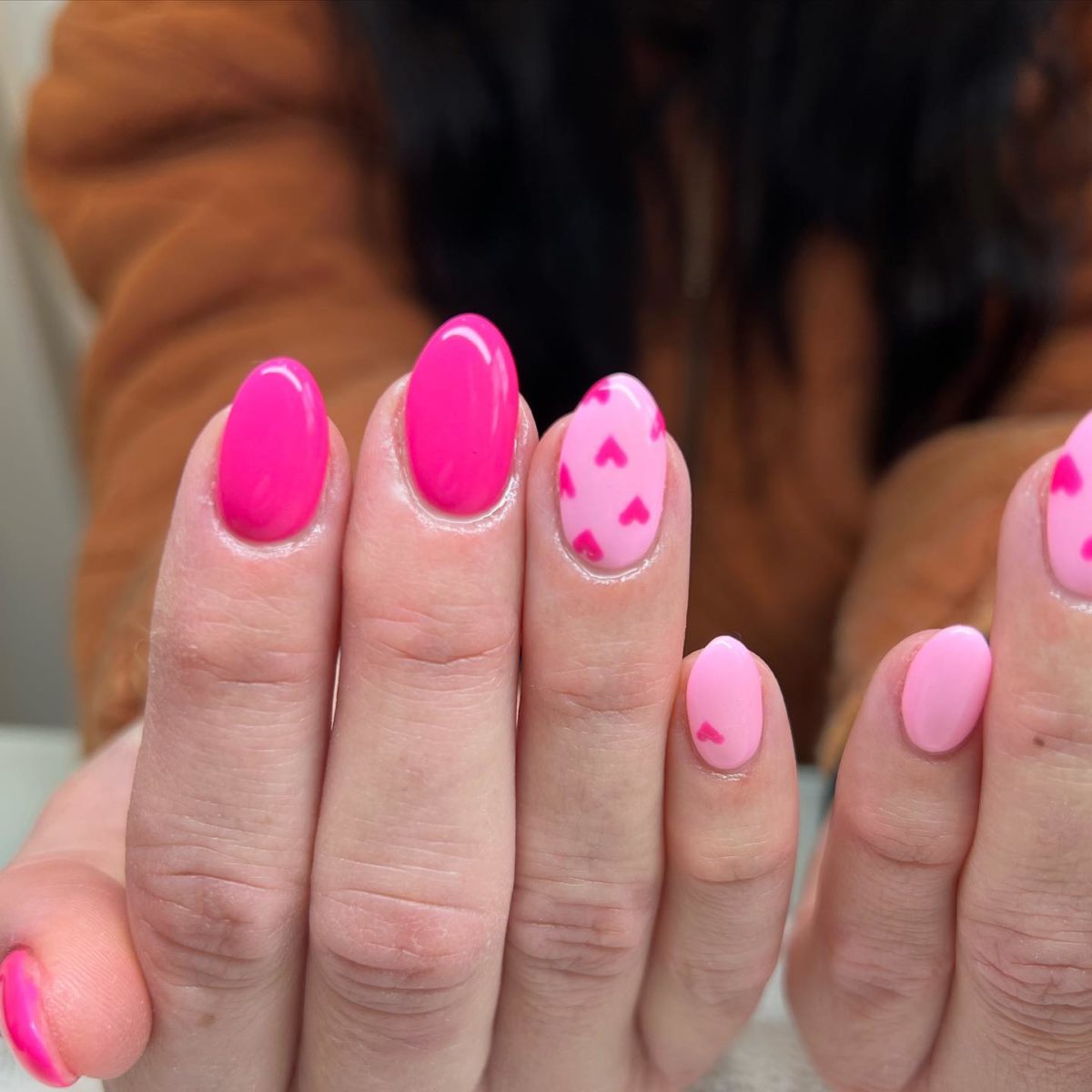 Pink Valentines Day Nails