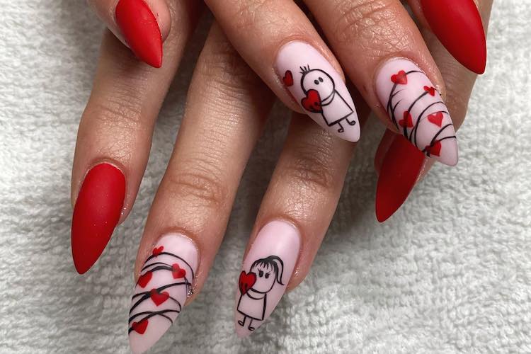 Lovely Red Valentines Day Nails You Should Try